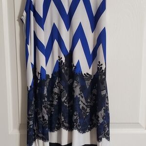 Enfocus Studio High-Low Chevron Skirt with Lace